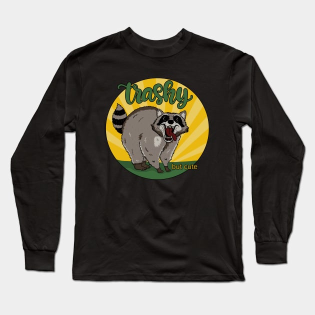 Raccoon - Trashy but cute Long Sleeve T-Shirt by valentinahramov